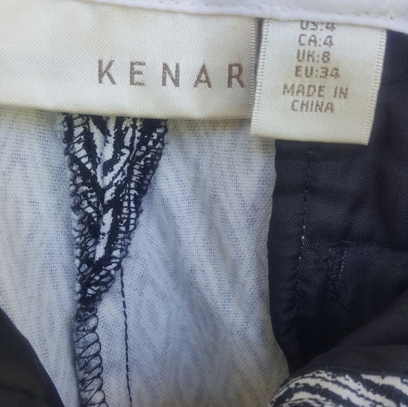 Kenar black and white printed bermuda shorts for women size 4 - Picture 3 of 3
